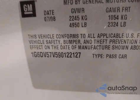 2009 Cadillac Cts Standard from USA, damaged, VIN 1G6DV57V590122127